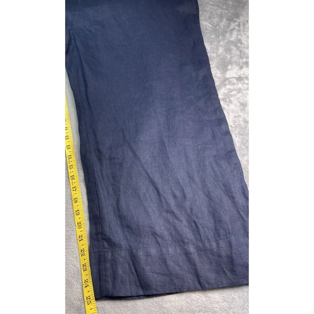 Quince NWT womens navy Euro 100% linen wide leg jumpsuit XL summer vacation